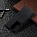 Litchi Skin Plånboksfodral i Läder till Samsung Galaxy S21 Ultra 5G