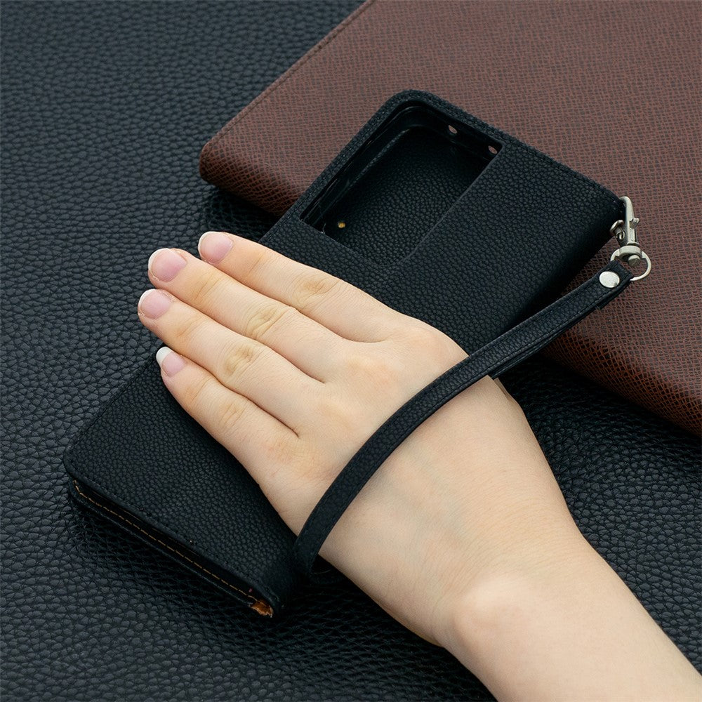 Litchi Skin Plånboksfodral i Läder till Samsung Galaxy S21 Ultra 5G