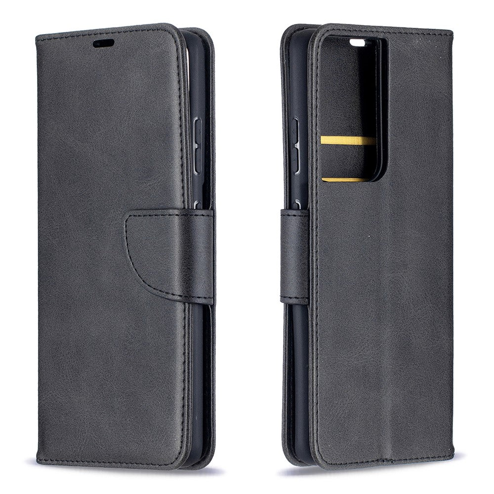 Solid Color PU Leather Phone Case for Samsung Galaxy S21 Ultra 5G