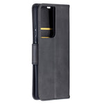 Solid Color PU Leather Phone Case for Samsung Galaxy S21 Ultra 5G