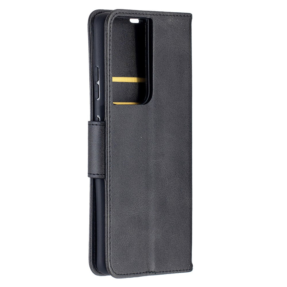 Solid Color PU Leather Phone Case for Samsung Galaxy S21 Ultra 5G