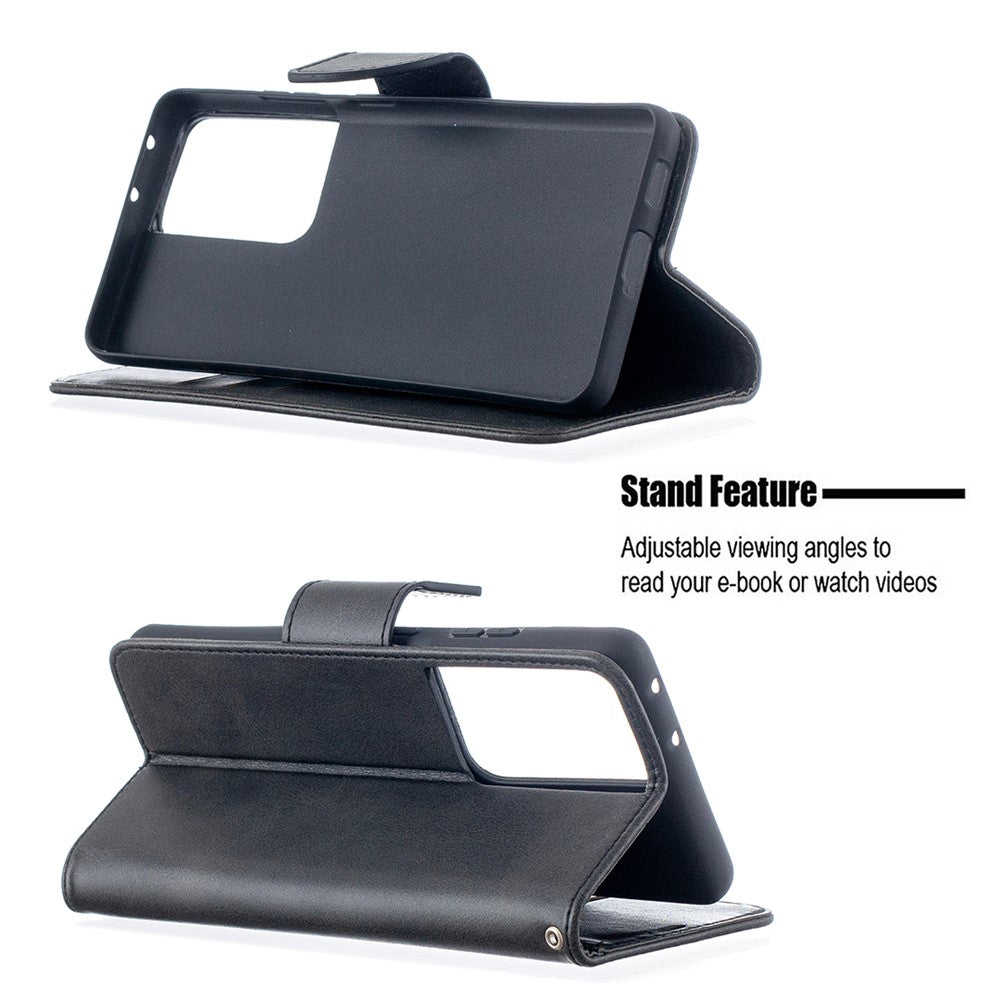 Solid Color PU Leather Phone Case for Samsung Galaxy S21 Ultra 5G