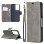 Solid Color PU Leather Phone Case for Samsung Galaxy S21 Ultra 5G