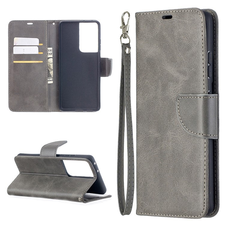 Solid Color PU Leather Phone Case for Samsung Galaxy S21 Ultra 5G