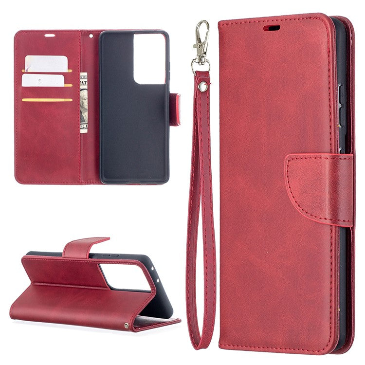 Solid Color PU Leather Phone Case for Samsung Galaxy S21 Ultra 5G