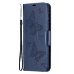 Imprint Butterflies Pattern Wallet Stand Leather Phone Cover for Samsung Galaxy S21+ 5G