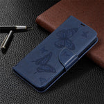 Imprint Butterflies Pattern Wallet Stand Leather Phone Cover for Samsung Galaxy S21+ 5G