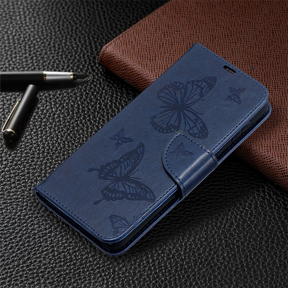 Imprint Butterflies Pattern Wallet Stand Leather Phone Cover for Samsung Galaxy S21+ 5G