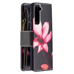 BF03 Pattern Printing Leather Phone Shell with Zipper Pocket Wallet for Samsung Galaxy S21 5G / S21 4G