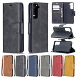 PU Leather Wallet Stylish Smartphone Case for Samsung Galaxy S21 5G/S21 4G