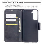 PU Leather Wallet Stylish Smartphone Case for Samsung Galaxy S21 5G/S21 4G