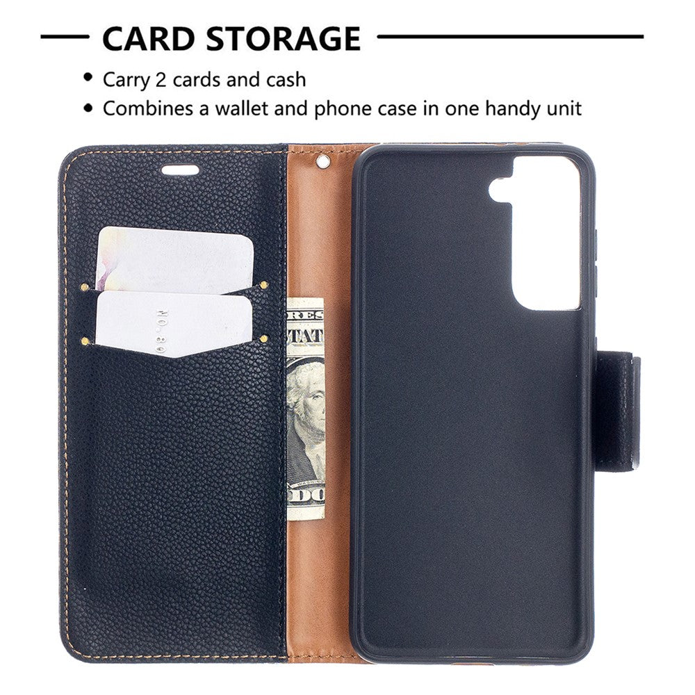 Litchi Surface with Wallet Leather Stand Phone Case for Samsung Galaxy S21 5G/S21 4G
