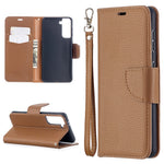 Litchi Surface with Wallet Leather Stand Phone Case for Samsung Galaxy S21 5G/S21 4G