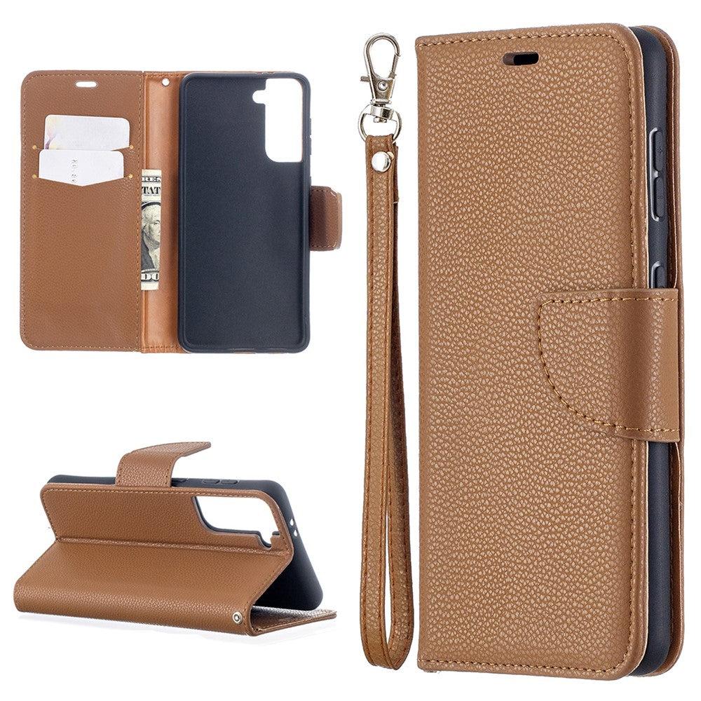 Litchi Surface with Wallet Leather Stand Phone Case for Samsung Galaxy S21 5G/S21 4G