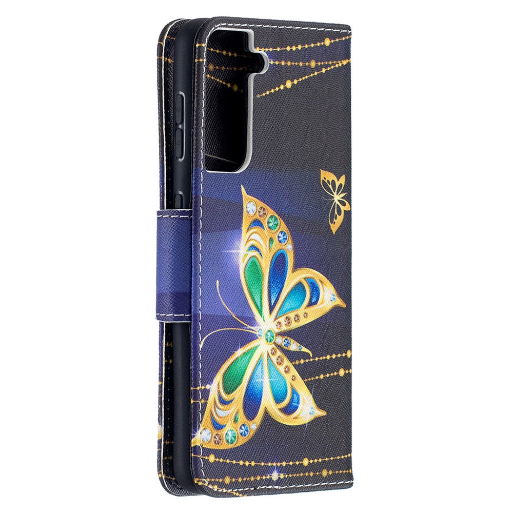 Pattern Printing Phone Cover Wallet Leather Case for Samsung Galaxy S21 5G/S21 4G