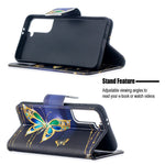 Pattern Printing Phone Cover Wallet Leather Case for Samsung Galaxy S21 5G/S21 4G