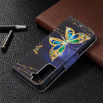 Pattern Printing Phone Cover Wallet Leather Case for Samsung Galaxy S21 5G/S21 4G