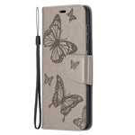 Imprint Butterflies Pattern Wallet Stand Leather Phone Cover for Samsung Galaxy S21 4G / 5G