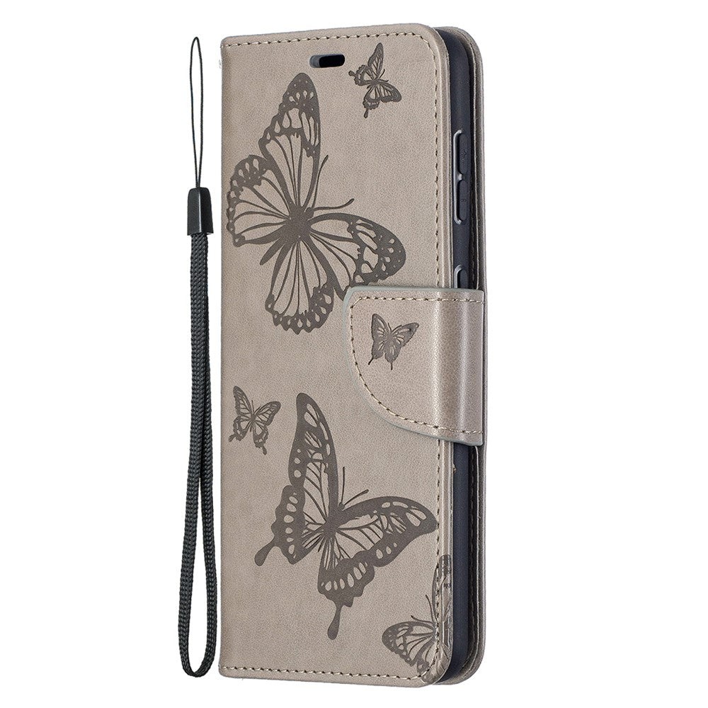Imprint Butterflies Pattern Wallet Stand Leather Phone Cover for Samsung Galaxy S21 4G / 5G