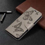 Imprint Butterflies Pattern Wallet Stand Leather Phone Cover for Samsung Galaxy S21 4G / 5G