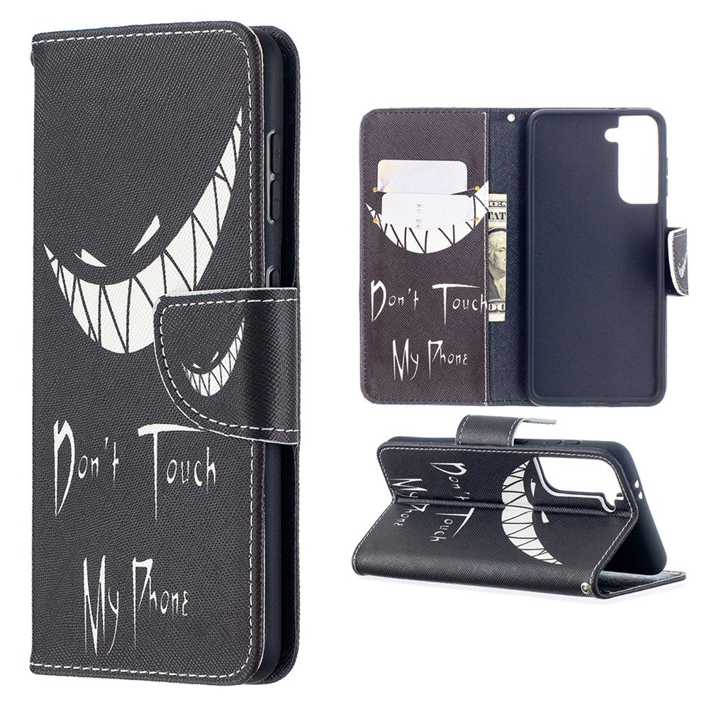 Faddish Pattern Printing Stand Leather Case Cover for Samsung Galaxy S21 4G/5G