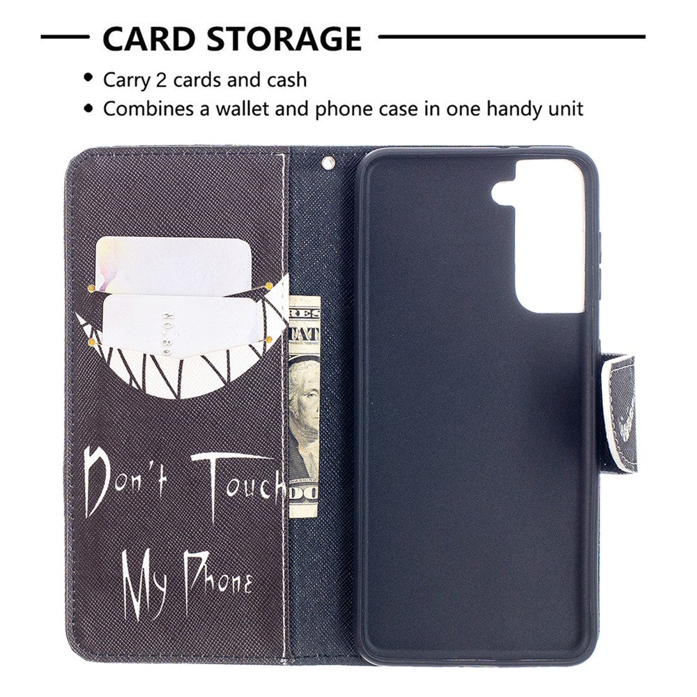 Faddish Pattern Printing Stand Leather Case Cover for Samsung Galaxy S21 4G/5G