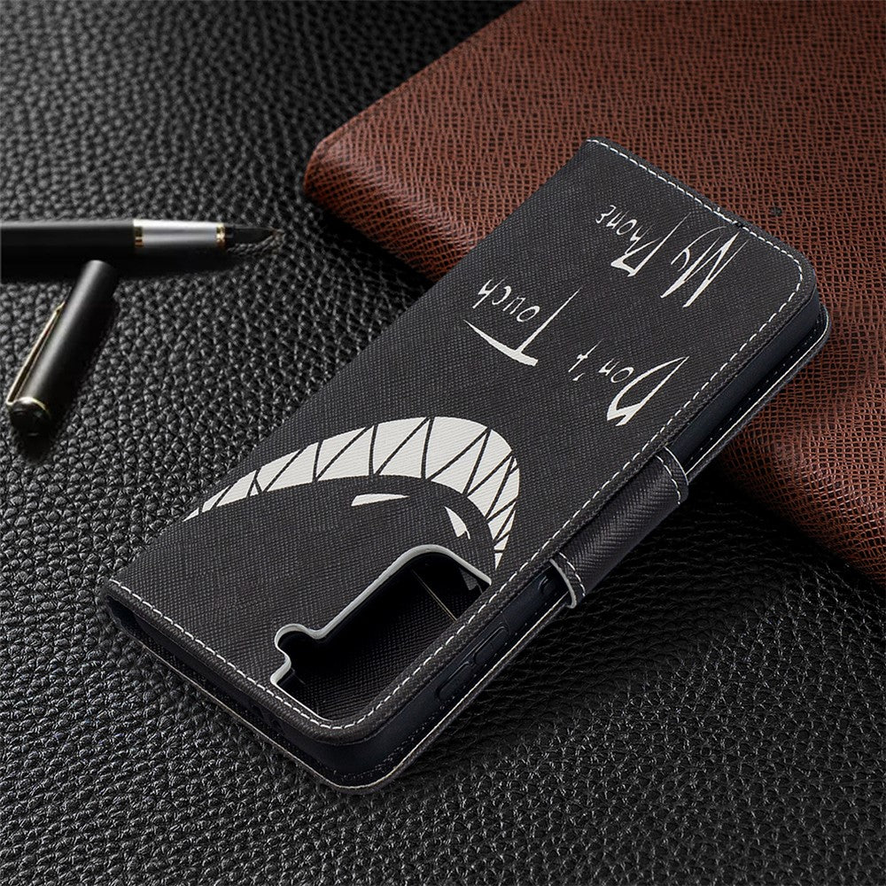 Faddish Pattern Printing Stand Leather Case Cover for Samsung Galaxy S21 4G/5G