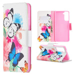 Faddish Pattern Printing Stand Leather Case Cover for Samsung Galaxy S21 4G/5G