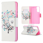 Faddish Pattern Printing Stand Leather Case Cover for Samsung Galaxy S21 4G/5G