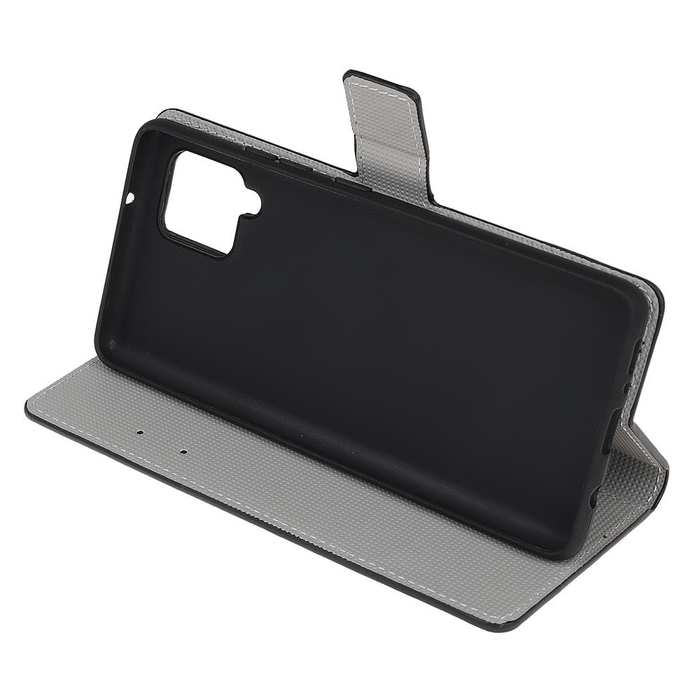 Plånboksfodral i läder med mönstertryck till Samsung Galaxy A12