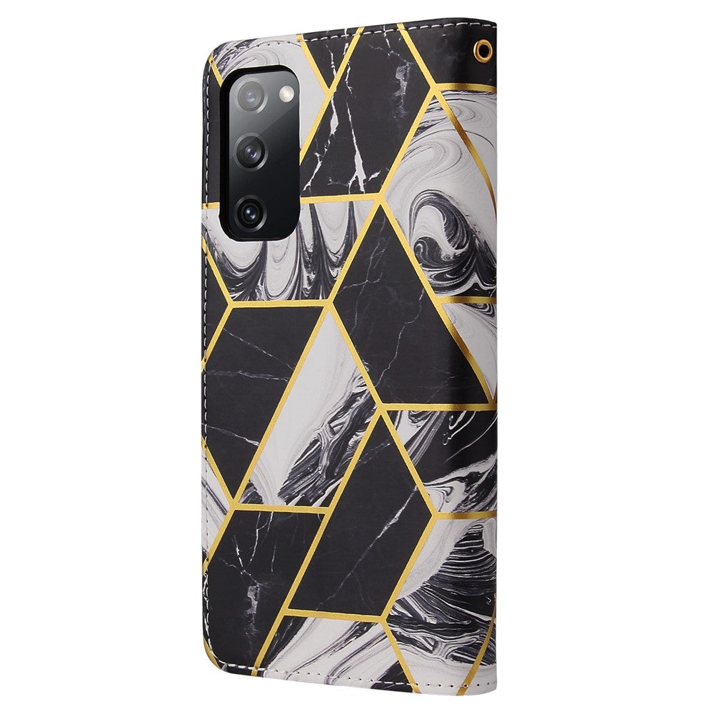 For Samsung Galaxy S20 FE 4G/5G/S20 Lite/S20 FE 2022 Lacquered Marble Pattern Leather Protection Case