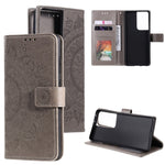 Imprinted Mandala Flower Wallet Leather Case for Samsung Galaxy S21 Ultra 5G Flip Cover