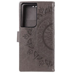Imprinted Mandala Flower Wallet Leather Case for Samsung Galaxy S21 Ultra 5G Flip Cover