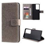 Imprinted Mandala Flower Wallet Leather Case for Samsung Galaxy S21 Ultra 5G Flip Cover
