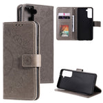 Imprinted Mandala Flower Wallet Leather Case for Samsung Galaxy S21 4G/5G Stand Flip Cover