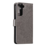 Imprinted Mandala Flower Protector Leather Case for Samsung Galaxy S21+ 5G Stand Flip Cover