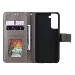 Imprinted Mandala Flower Protector Leather Case for Samsung Galaxy S21+ 5G Stand Flip Cover