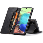 AUTSPACE A01 Serie RFID Blokerende Retro Mat Læder Stand Cover Pung til Samsung Galaxy A71 SM-A715