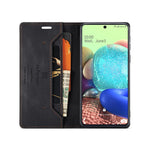 AUTSPACE A01 Serie RFID Blokerende Retro Mat Læder Stand Cover Pung til Samsung Galaxy A71 SM-A715