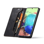 AUTSPACE A01 Serie RFID Blokerende Retro Mat Læder Stand Cover Pung til Samsung Galaxy A71 SM-A715
