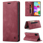 AUTSPACE A01 Series RFID Blocking Retro Matte Leather Case Wallet for Samsung Galaxy A41 (Global Version)
