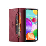 AUTSPACE A01 Series RFID Blocking Retro Matte Leather Case Wallet for Samsung Galaxy A41 (Global Version)