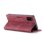 AUTSPACE A01 Series RFID Blocking Retro Matte Leather Case Wallet for Samsung Galaxy A41 (Global Version)