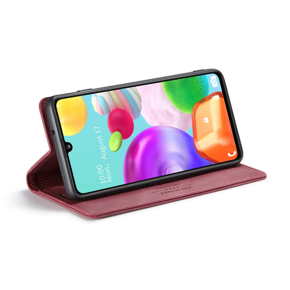 AUTSPACE A01 Series RFID Blocking Retro Matte Leather Case Wallet for Samsung Galaxy A41 (Global Version)