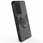 PC TPU Hybrid Case for Samsung Galaxy S21 Ultra 5G Cool Guard Ring Holder Kickstand Shell
