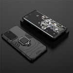 PC TPU Hybrid Case for Samsung Galaxy S21 Ultra 5G Cool Guard Ring Holder Kickstand Shell