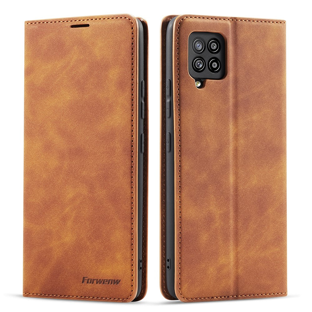 FORWENW for Samsung Galaxy A42 5G Fantasy Series Silky Touch Leather Wallet Case