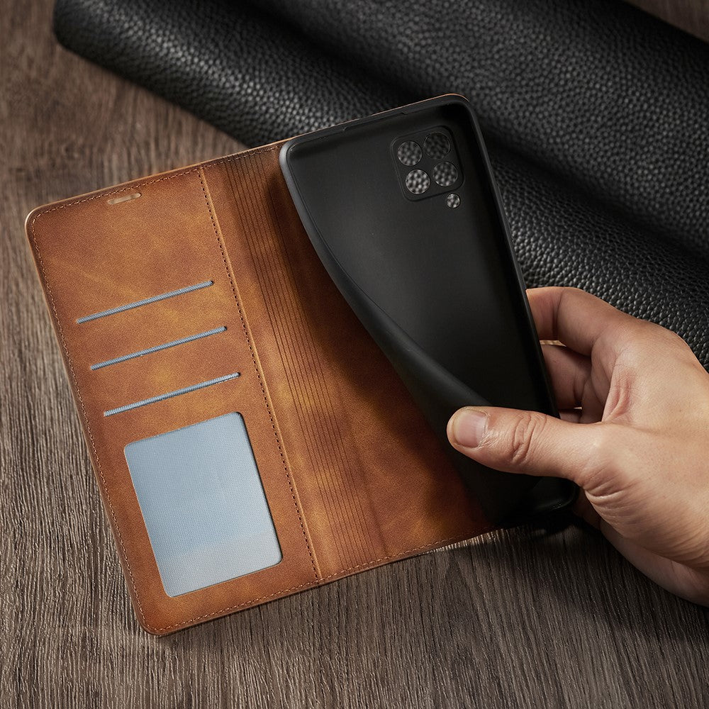 FORWENW for Samsung Galaxy A42 5G Fantasy Series Silky Touch Leather Wallet Case