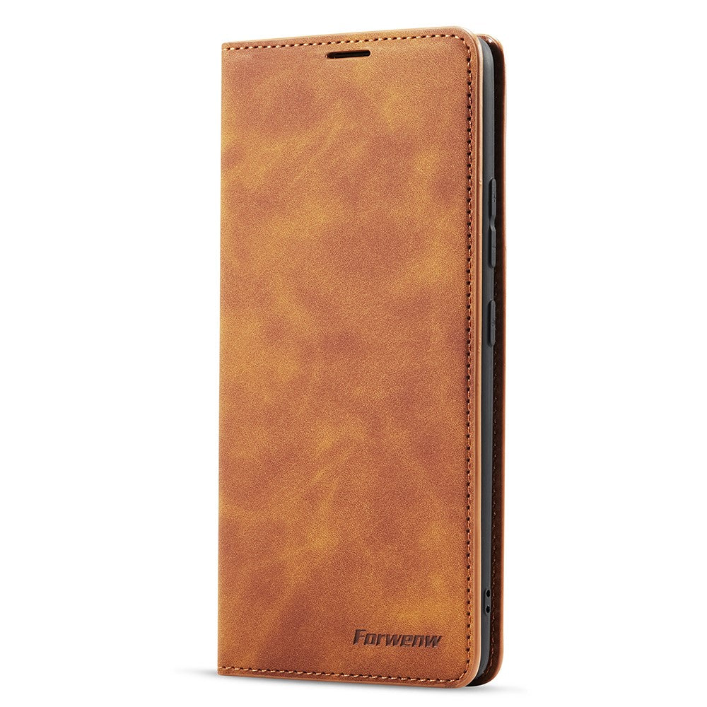 FORWENW for Samsung Galaxy A42 5G Fantasy Series Silky Touch Leather Wallet Case