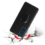 For Samsung Galaxy S20 FE 4G/5G/S20 Lite/S20 FE 2022 PU Leather Coated Phone Cover Shell + Ring-Shape Kickstand